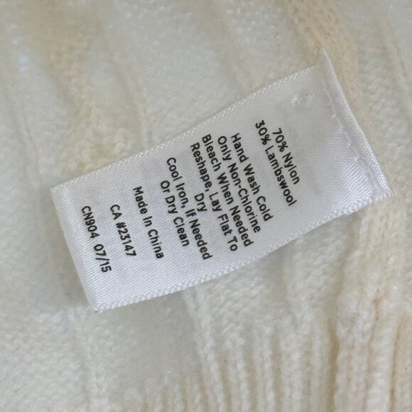 Talbots Womans size 2X plus ivory Cable Knit Sweater wool blend crew neck - Picture 4 of 10